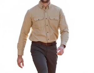 NEW TOM BECKBE hartwell moleskin shirt in tan